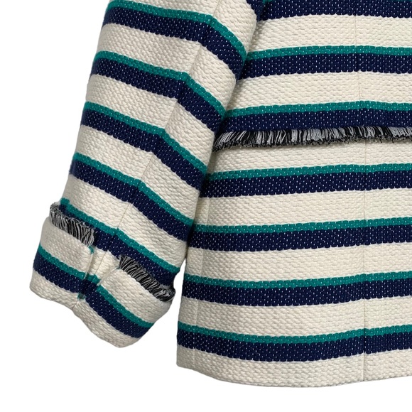 Talbots Cream Stripe Fringe Blazer - Picture 7 of 12
